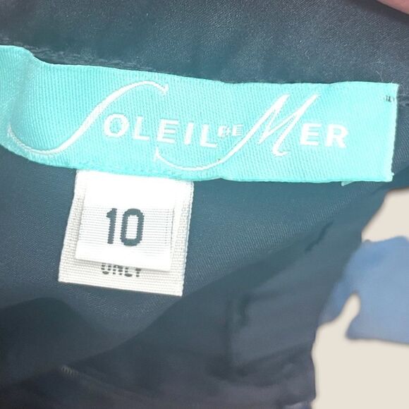 soleil de mer | EUC navy silk halter size 10 - Picture 6 of 6